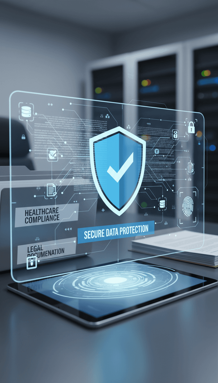 Tableau avec documents légaux et politiques de confidentialité